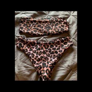 Cheetah print bikini set